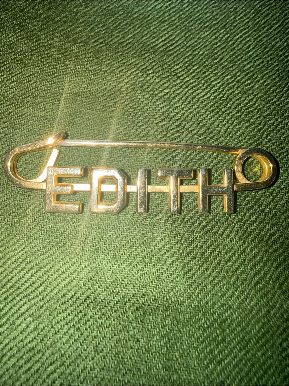 Gold 'EDITH' Name Pin Brooch